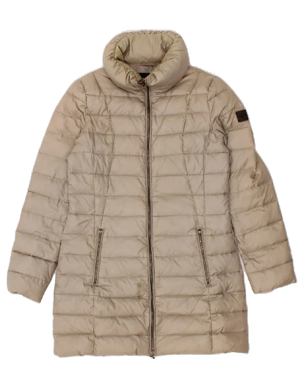 Sale For Women CALVIN KLEIN JEANS Womens Padded Coat UK 10 Small Beige Nylon
