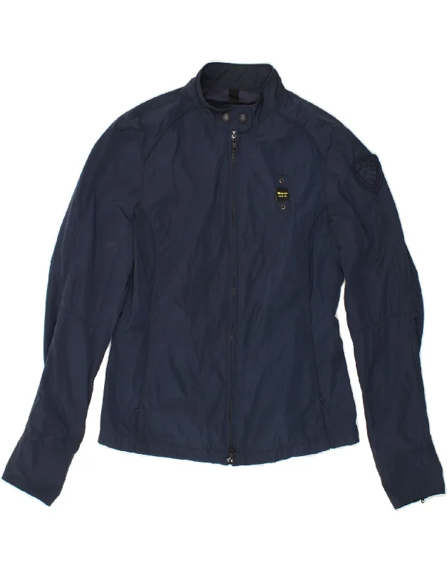 Women Wear Online BLAUER Womens Bomber Jacket UK 12 Medium Navy Blue