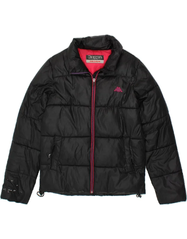 Women's Trendy Casual Outfit KAPPA Womens Padded Jacket UK 14 Medium Black Polyester