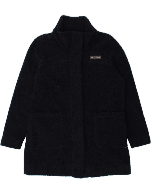 Trendy Women's Apparel COLUMBIA Womens Fleece Overcoat UK 18 XL Navy Blue Polyester
