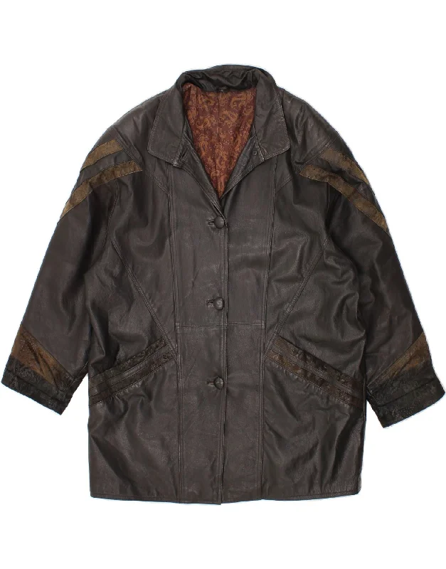 Women's Transitional Apparel VINTAGE Womens Leather Coat IT 46 Large Black