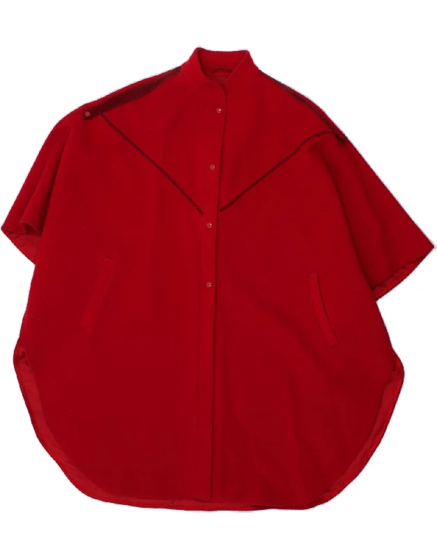 Stylish Women's Outerwear Apparel VINTAGE Womens Short Sleeve Poncho Coat One Size Red