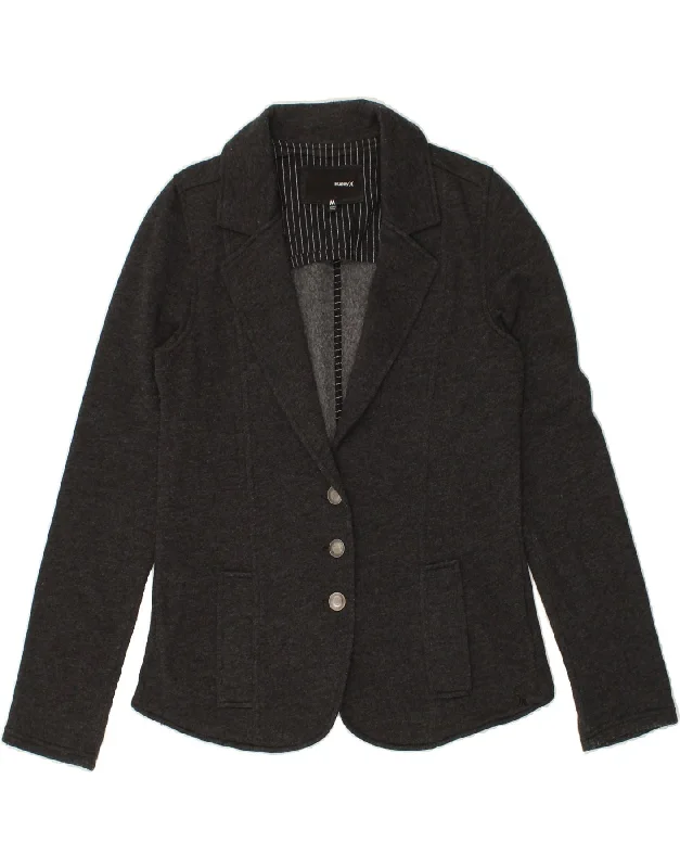Exclusive Online Sale HURLEY Womens 3 Button Blazer Jacket UK 12 Medium Grey Cotton