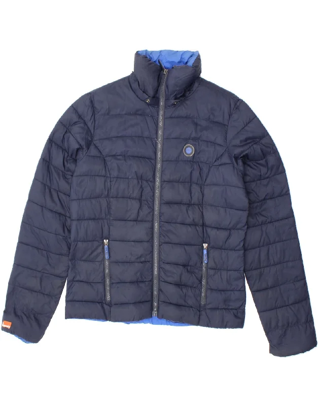 Casual Style for Busy Women SUPERDRY Womens Padded Jacket UK 16 Large Navy Blue Polyester Casual Style for Busy Women SUPERDRY Womens Padded Jacket UK 16 Large Navy Blue Polyester