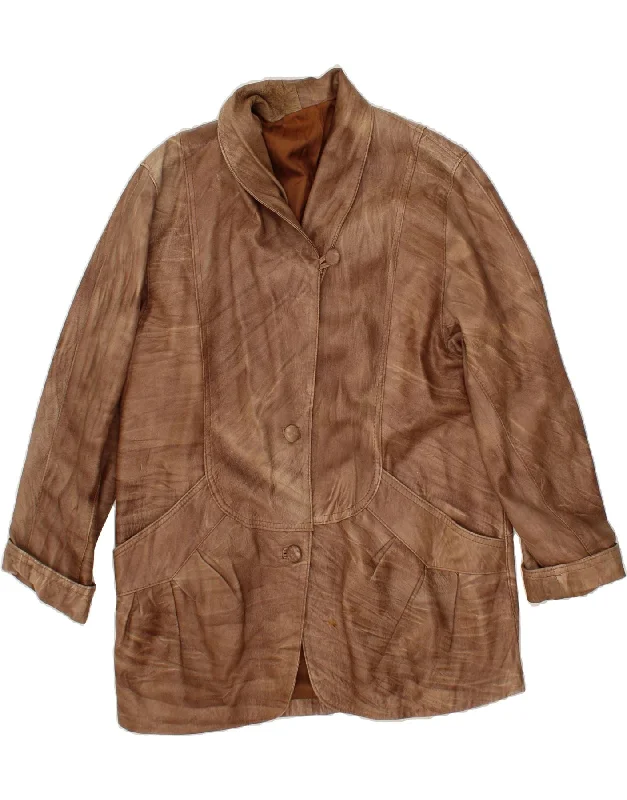 Affordable Fashion Clothing For Women VINTAGE Womens Leather Coat UK 16 Large Brown Leather Affordable Fashion Clothing For Women VINTAGE Womens Leather Coat UK 16 Large Brown Leather