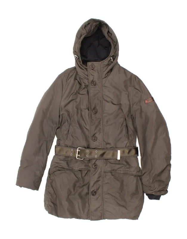Free Spirited Fashion PEUTEREY Womens Hooded Windbreaker Coat UK 10 Small Brown Polyamide Free Spirited Fashion PEUTEREY Womens Hooded Windbreaker Coat UK 10 Small Brown Polyamide