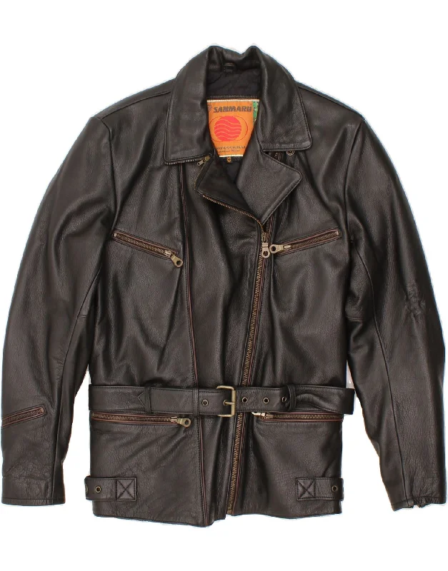 Casual Chic Women's Clothes VINTAGE Womens Leather Jacket UK 14 Medium Black Leather Casual Chic Women's Clothes VINTAGE Womens Leather Jacket UK 14 Medium Black Leather