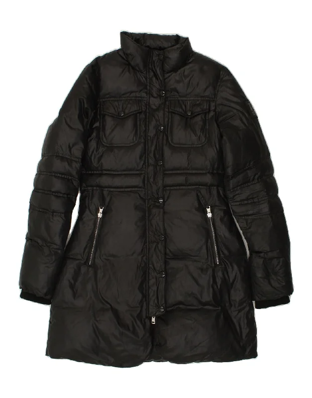 Vintage Clothing For Women ICEBERG Womens Padded Coat IT 42 Medium Black Polyester