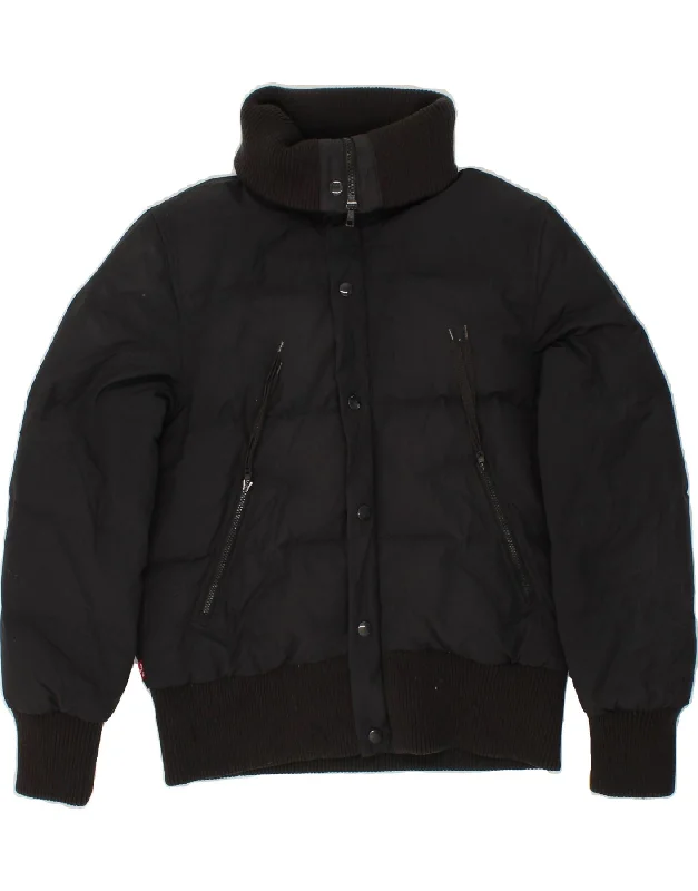 Comfortable Lounge Clothing LEVI'S Womens Padded Jacket UK 14 Medium Black