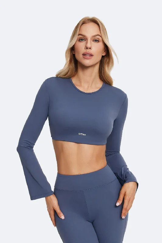 Premium Style Offers Backless Full-Sleeve Crop Top