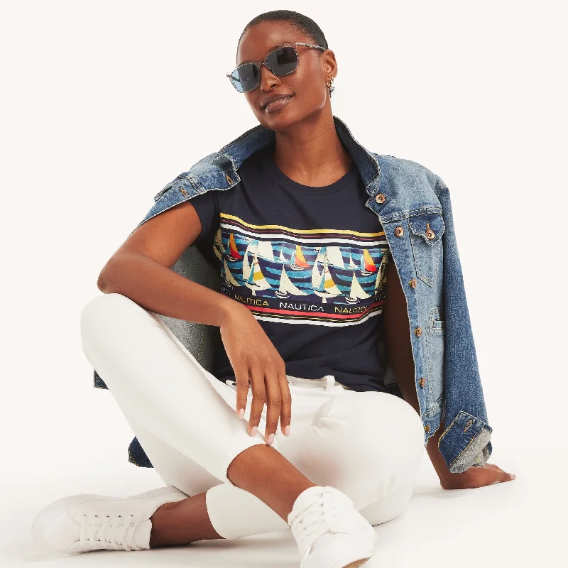 Limited Stock Nautica Womens Sailing Graphic T-Shirt