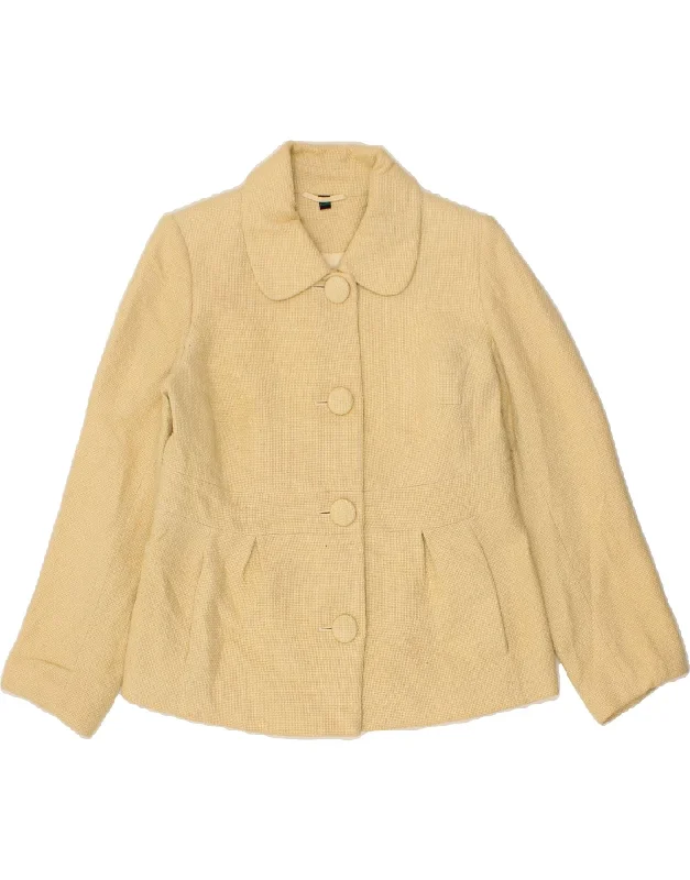 Graceful Fashion BODEN Womens 4 Button Blazer Jacket UK 16 Large Beige Cotton