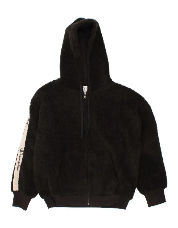 Luxury Women's Clothes CHAMPION Womens Graphic Hooded Fleece Jacket UK 16 Large Black Polyester Luxury Women's Clothes CHAMPION Womens Graphic Hooded Fleece Jacket UK 16 Large Black Polyester