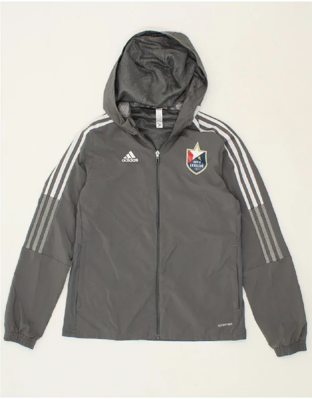 Early Bird Offer ADIDAS Womens Hooded Rain Jacket UK 4/6 XS Grey Polyester
