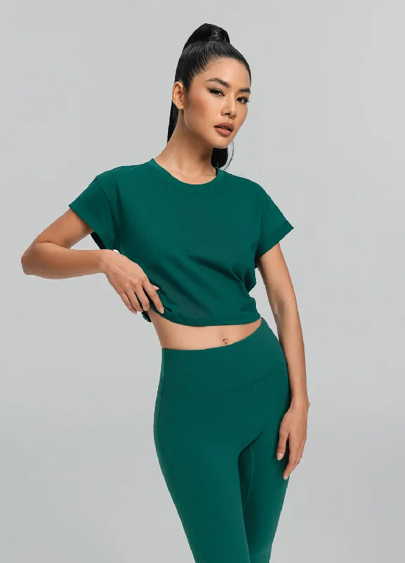 Sophisticated Style Offers Cropped Cotton T-Shirt