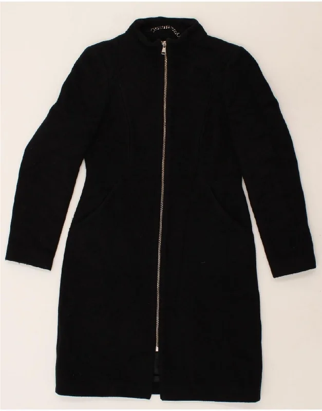 Women Wear Brands WHISTLES Womens Overcoat UK 8 Small Black Wool