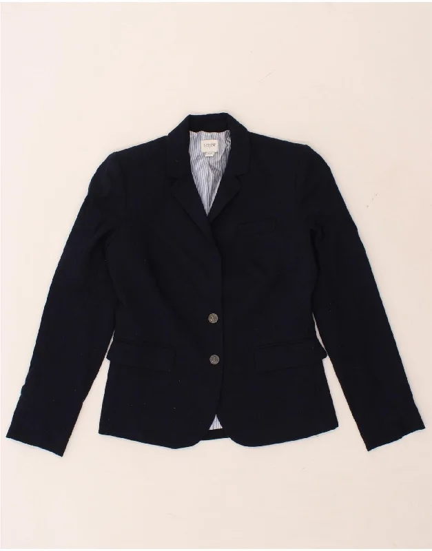 Luxury Women's Clothes J. CREW Womens 2 Button Blazer Jacket US 00 2XS Navy Blue Wool