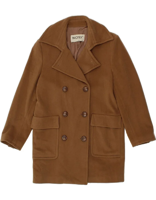 Formal Outfit For Women VINTAGE Womens Double Breasted Coat IT 42 Medium Brown Wool