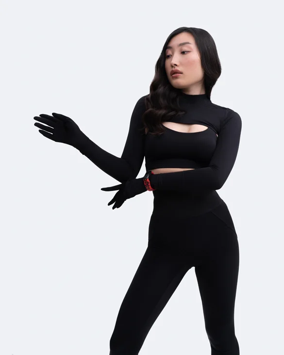 Stylish Deals Glove Sleeve Crop Top