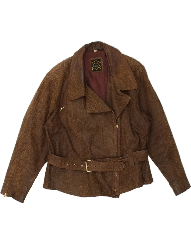 Casual Chic Clothing For Women VINTAGE Womens Leather Jacket EU 44 XL Brown Leather
