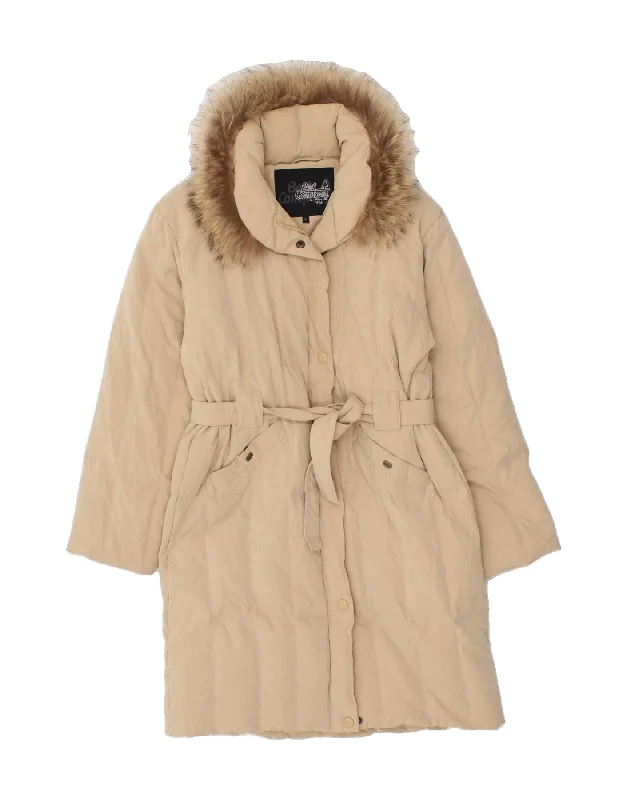 New Arrival Discounts BEST COMPANY Womens Padded Coat UK 14 Large Beige Polyester