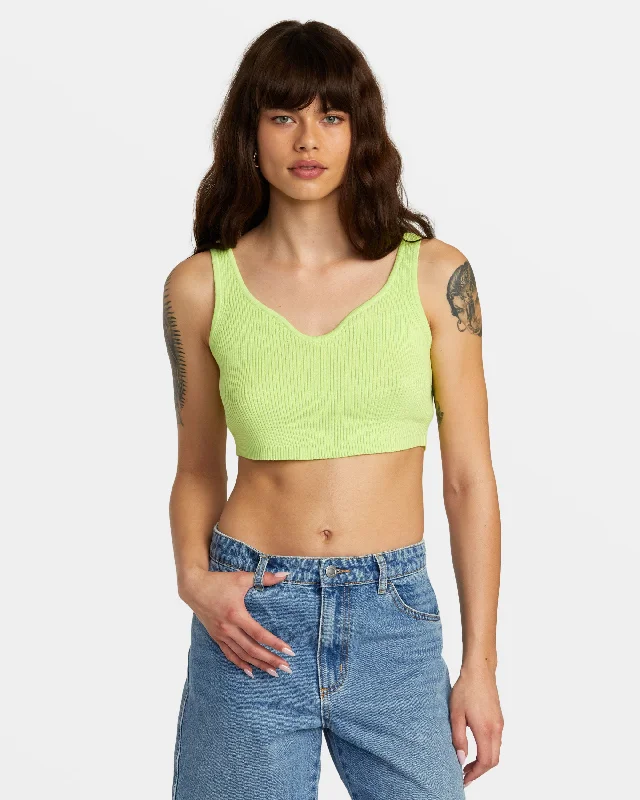 Sale Ends Soon – Don't Miss Out Selects Roundabout Sweater Tank V-Neck Sweater - Neon Green