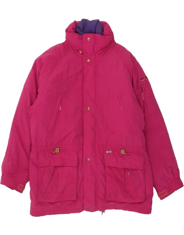 Women's Comfortable Lounge Outfit VAUDE Womens Oversized Reversible Padded Jacket UK 16 Large Pink Polyester