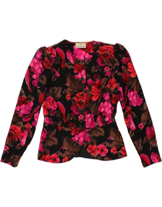 Women's Elegant Apparel FIORELLA RUBINO Womens 5 Button Blazer Jacket UK 14 Large Pink Floral Wool Women's Elegant Apparel FIORELLA RUBINO Womens 5 Button Blazer Jacket UK 14 Large Pink Floral Wool