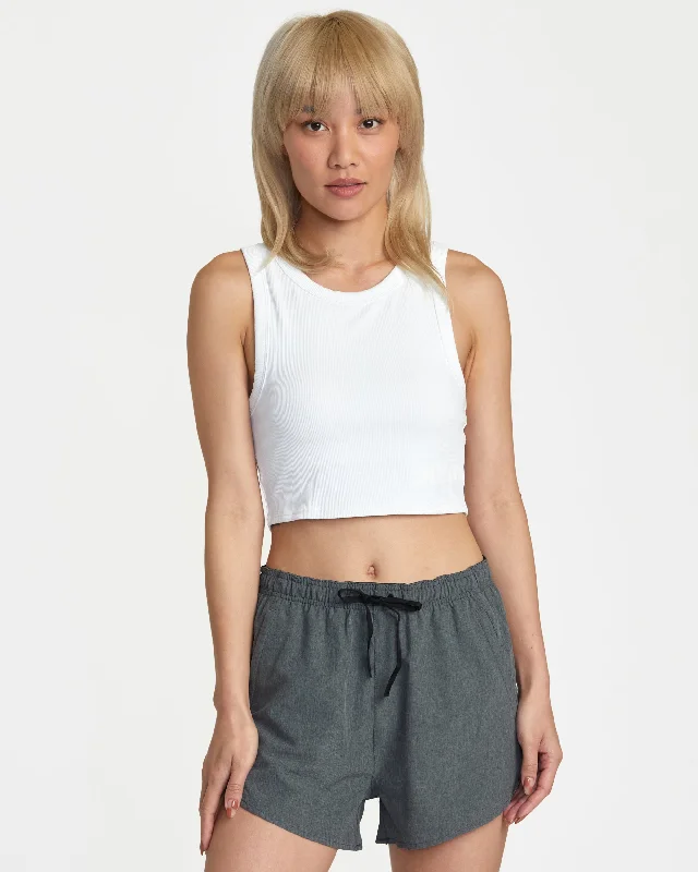 End-Of-Week Clearance Event VA Cut Out Cropped Tank Top - Whisper White