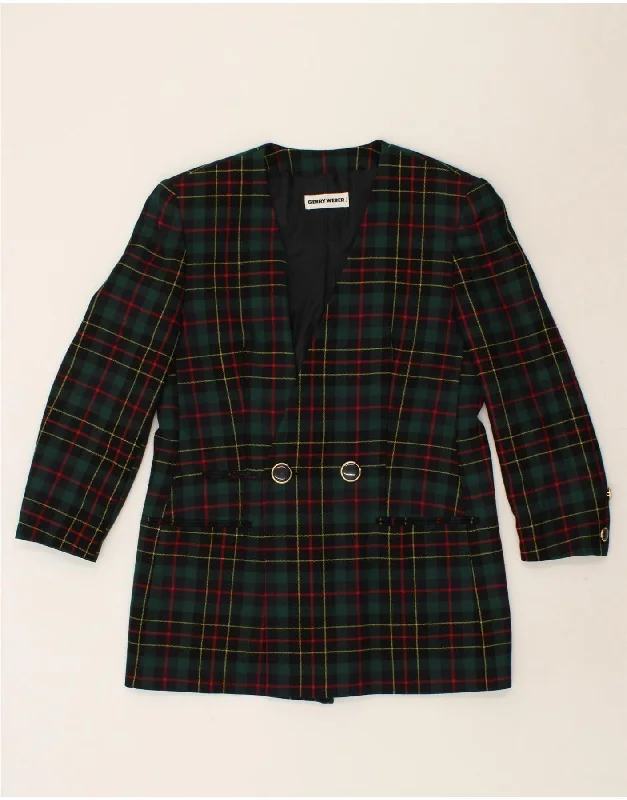Online Boutique Clothing GERRY WEBER Womens Double Breasted Blazer Jacket IT 40 Small Green Check Online Boutique Clothing GERRY WEBER Womens Double Breasted Blazer Jacket IT 40 Small Green Check