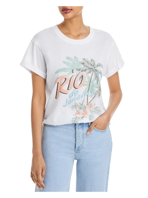 Glamorous Fashion Offers Womens Graphic Cuffed T-Shirt