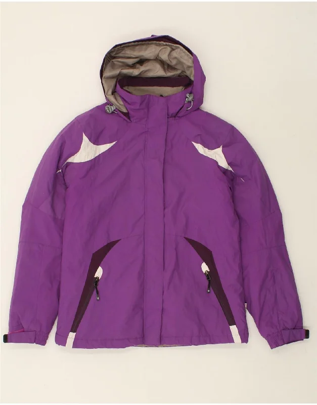 Women's Everyday Attire ETIREL Womens Hooded Windbreaker Jacket UK 14 Large Purple Colourblock