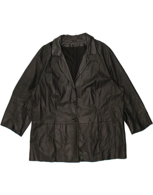 Chic And Comfortable PERSONA Womens Leather Coat Size 31 XL Black Leather