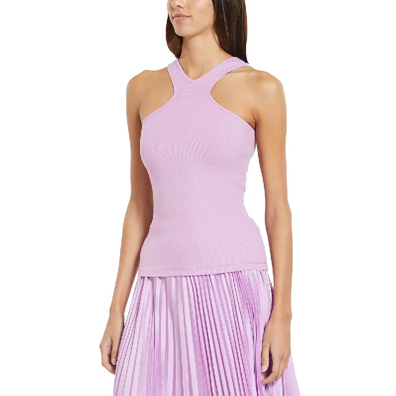 Chic And Edgy Womens Ribbed Blouse Tank Top