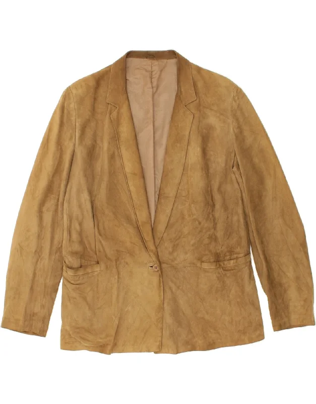 Fashionable Women's Outfit COUNTRY Womens Suede 1 Button Blazer Jacket UK 12 Medium Brown Leather Fashionable Women's Outfit COUNTRY Womens Suede 1 Button Blazer Jacket UK 12 Medium Brown Leather