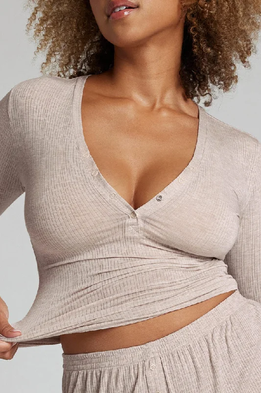 Edgy Fashion Deals Whipped Henley in Sand