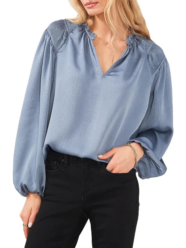 Style Revolution Womens Satin Ruched Blouse