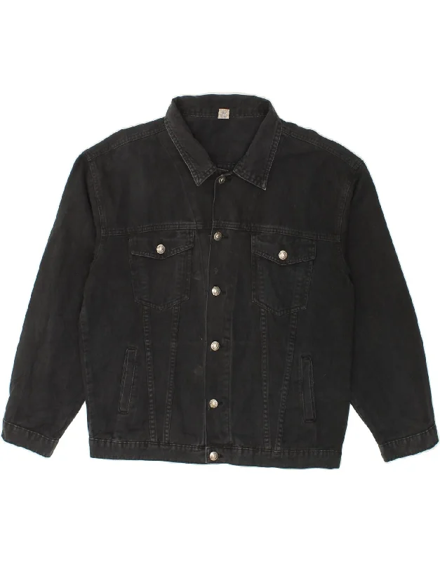 Women's Holiday Clothing VINTAGE Womens Denim Jacket UK 18 XL Black