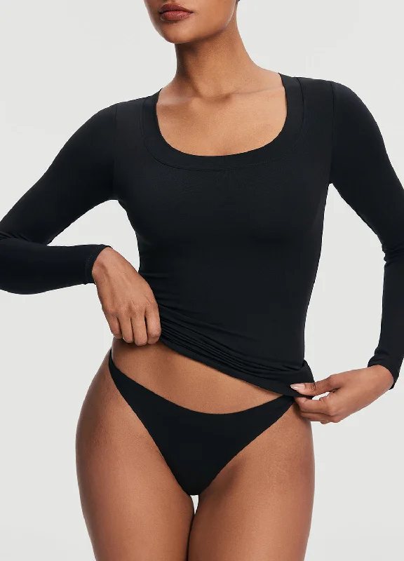 Timeless Elegance Redefined Scoop Neck Long Sleeve Top