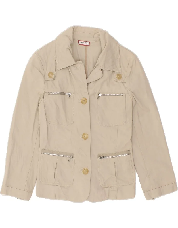Clearance Sale MAX & CO. Womens Utility Jacket UK 8 Small Beige Cotton