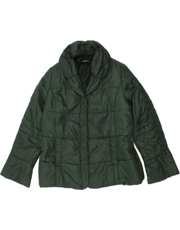 Eclectic Fashion MARINA RINALDI Womens Padded Jacket Size 25 Large Green Polyamide