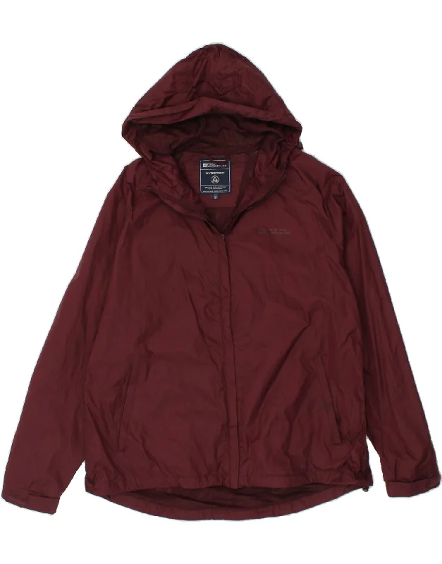 Women's Evening Attire MOUNTAIN WAREHOUSE Womens Hooded Rain Jacket UK 18 XL  Burgundy Nylon