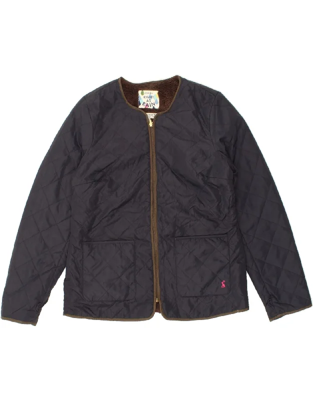 Best Online Boutiques JOULES Womens Quilted Jacket UK 12 Medium  Navy Blue Polyester