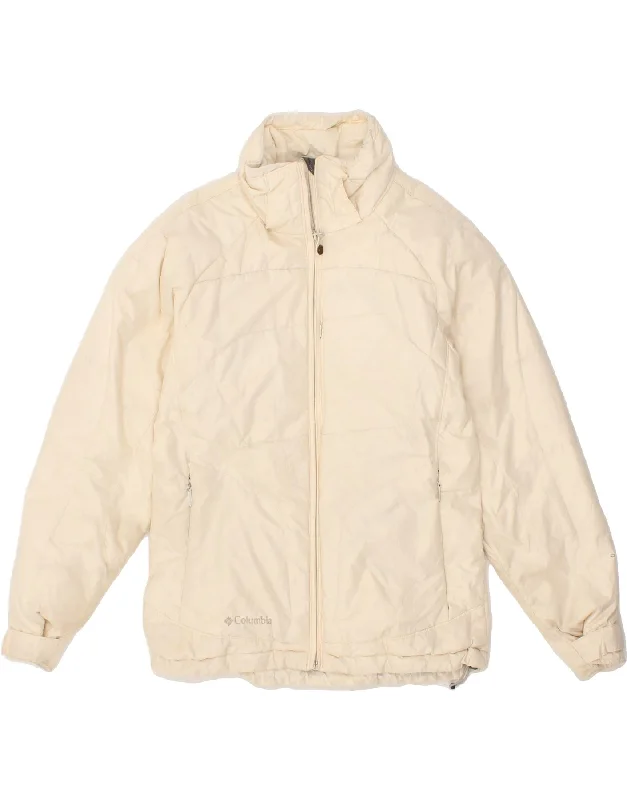 Women's Trendy Clothes COLUMBIA Womens Padded Jacket UK 14 Medium Beige Polyester