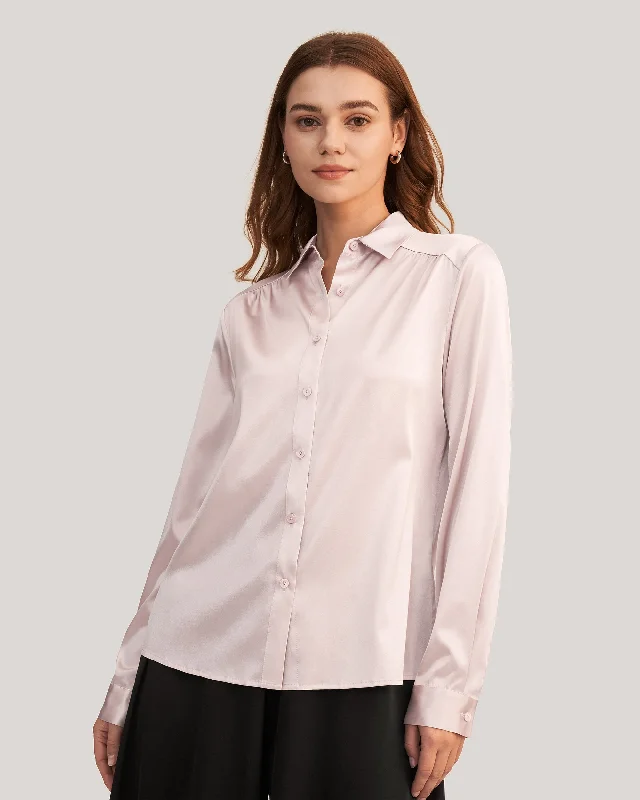 Shop Smarter With These Special Offers Long Sleeves Collared  Silk Blouse