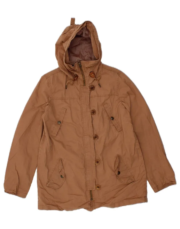 Women's Trendy Outfits FAT FACE Womens Hooded Utility Jacket UK 10 Small Brown Cotton