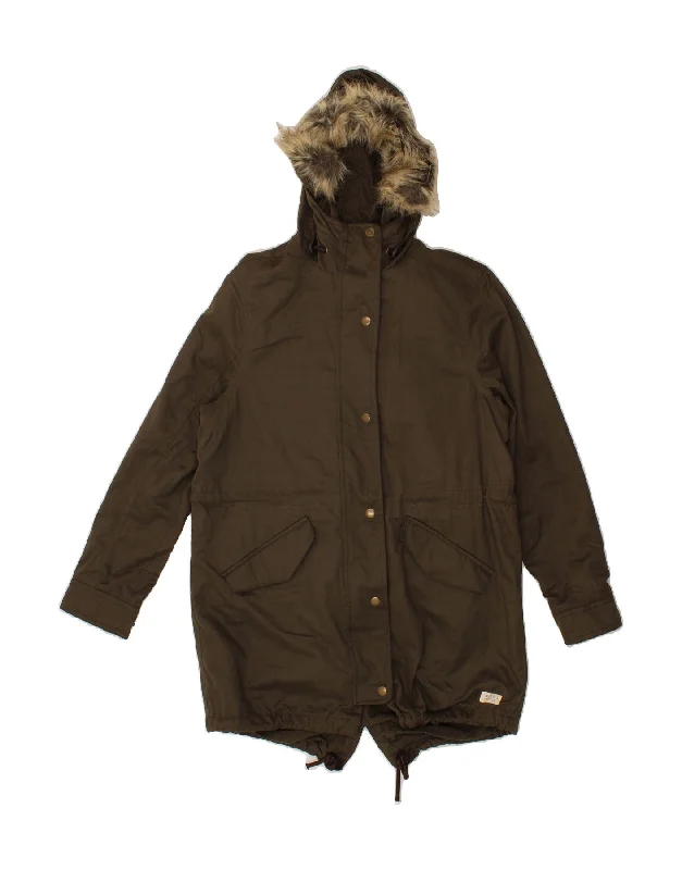 Timeless Women's Outfit JACK WILLS Womens Hooded Windbreaker Coat UK 8 Small Brown Polyester Timeless Women's Outfit JACK WILLS Womens Hooded Windbreaker Coat UK 8 Small Brown Polyester