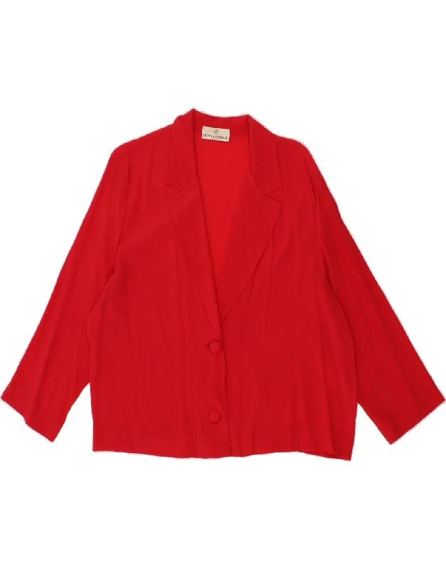 Fashion-forward Women's Wear DONNA ENRICA Womens 2 Button Blazer Jacket UK 16 Large Red