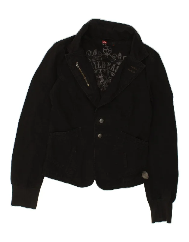 Women's Clothes For Outdoor Events DIESEL Womens Corduroy Jacket UK 12 Medium Black Cotton