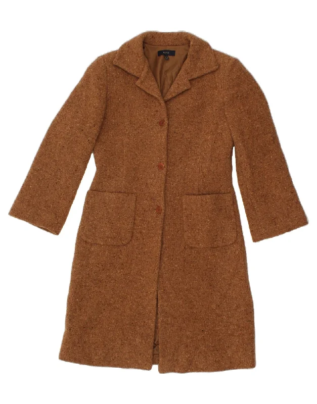 Women's Elegant Clothing Sets ALYSI Womens Overcoat IT 42 Medium Brown Flecked Wool